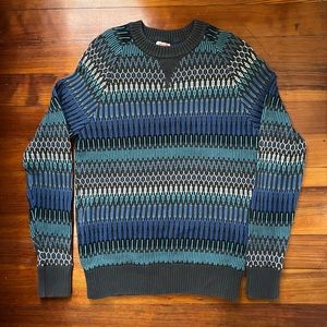 Blue patterned sweater